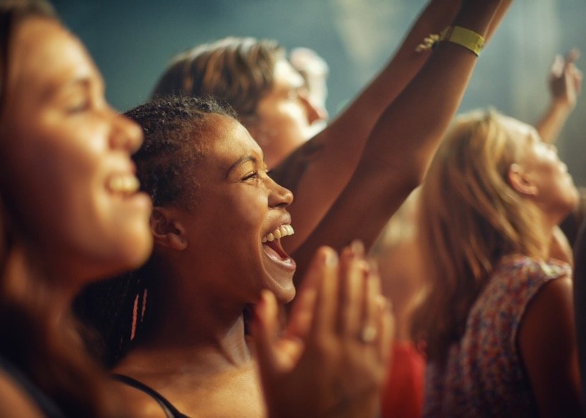 Young people at a concert