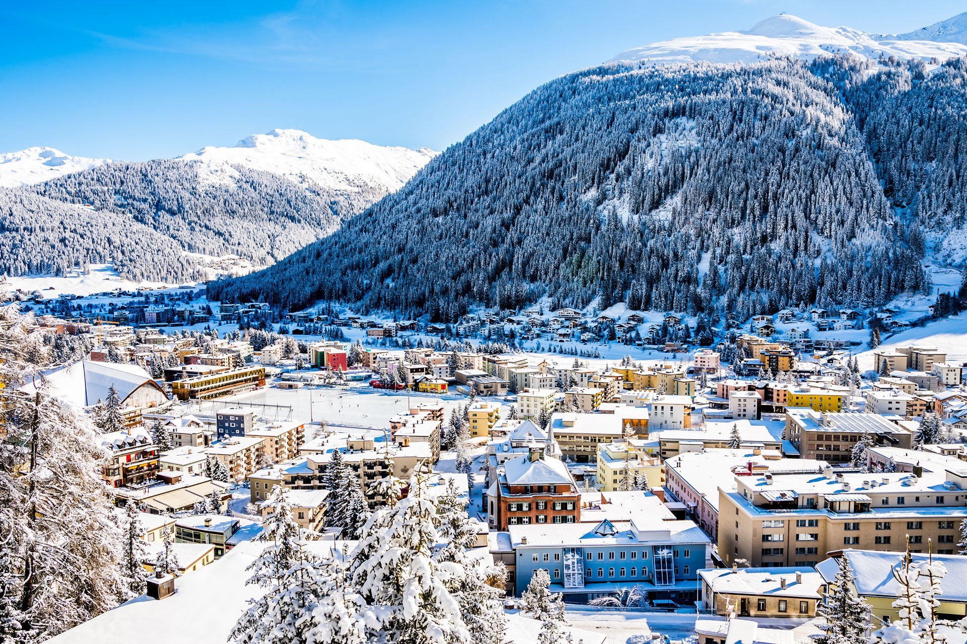 Snowy Davos Switzerland