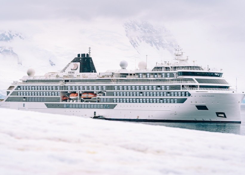 Viking Cruise ship in Antarctica